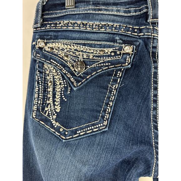 Miss Me Easy Boot Cut Jeans Low Rise Embellished Studded Rhinestones Size 29 - Picture 8 of 10